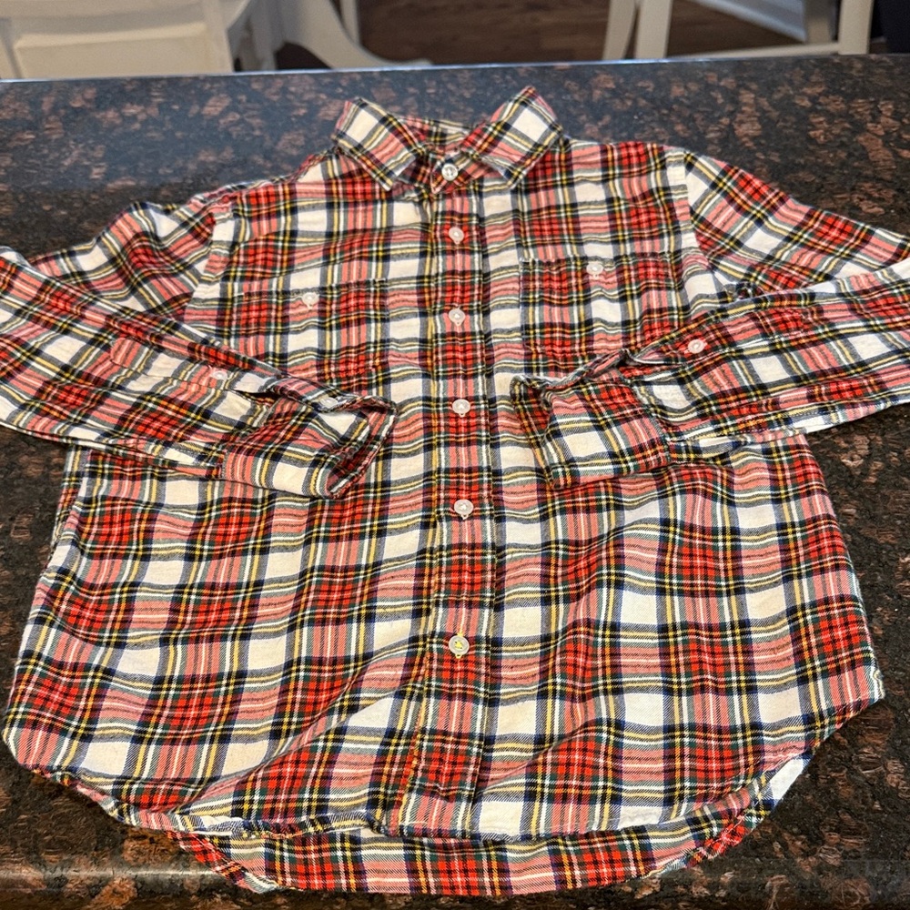 J Crew - Crewcuts Red Plaid Flannel Button-Up Shirt